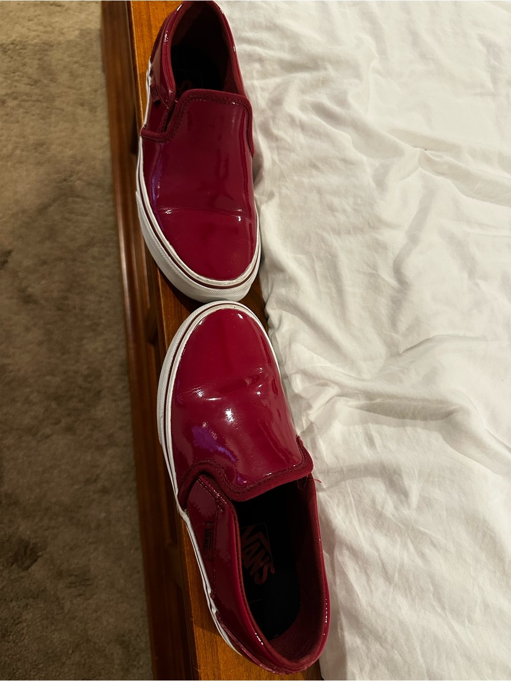 Vans Women's Slip-On Sneakers Burgundy Patent